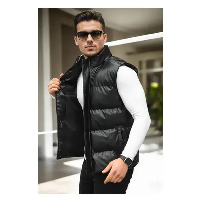 21643 Dewberry Mens PU Vest-BLACK