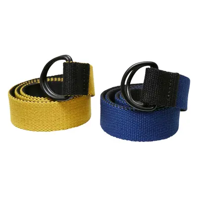 Easy D-Ring Belt Kids 2-Pack černá/královská+černá/žlutá