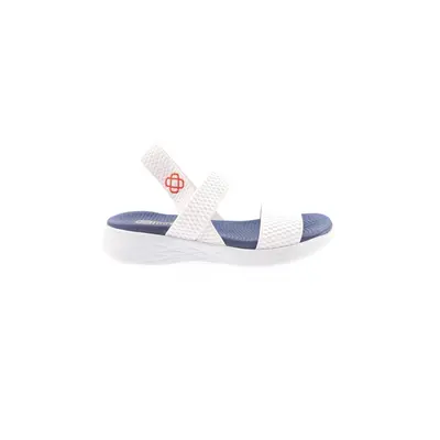 DGN 102-23y Women's Elastic Sandals White Navy Blue