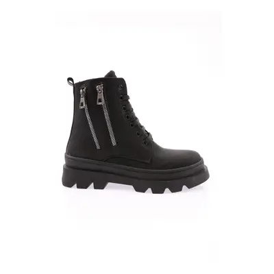 DGN 254-22k Women's Lace-Up Boots with Zipper in the Side.