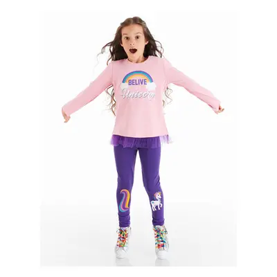 Denokids Colorfull Unicorn Girls Tunic Tights Set