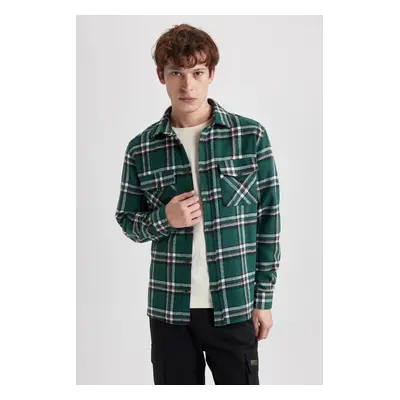 DEFACTO Regular Fit Pocket Plaid Lumberjack Long Sleeve Shirt