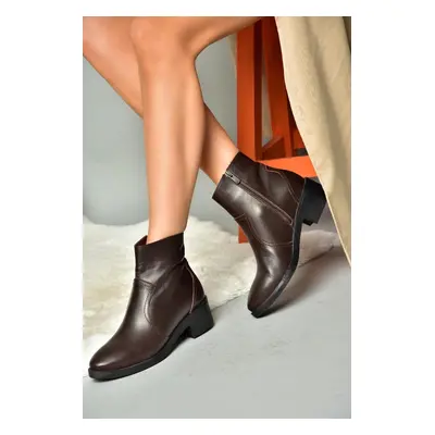 Fox Shoes Brown Genuine Leather Women's Boots