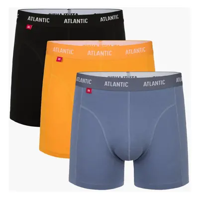 Pánské boxerky ATLANTIC Comfort 3Pack - černé/žluté/šedé