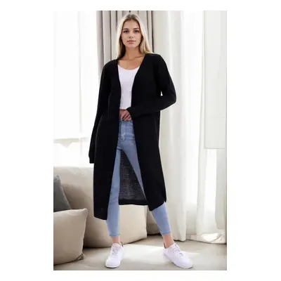 95822 Dewberry Long Knitwear Women Cardigan-BLACK