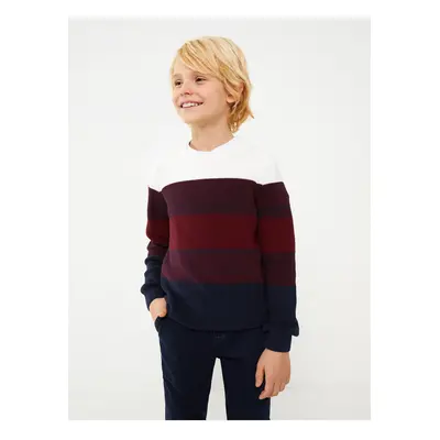 LC Waikiki Crew Neck Color Blocked Long Sleeve Boy's Knitwear Sweater