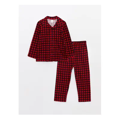 LC Waikiki Polo Neck Long Sleeve Plaid Patterned Baby Boy Pajamas Set