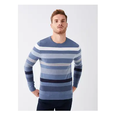 LC Waikiki Crew Neck Long Sleeve Striped Men's Knitwear Sweater