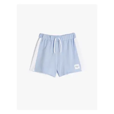 Koton Tie Waist Shorts Color Contrast Cotton