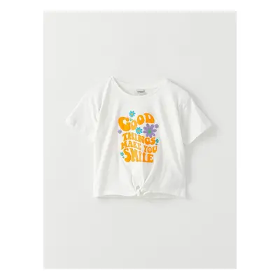 LC Waikiki Crew Neck Printed Short Sleeve Cotton Girls' T-Shirt