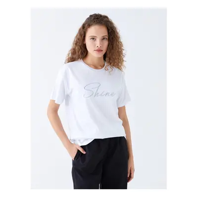 LC Waikiki Crew Neck Embroidered Short Sleeve Women's T-Shirt