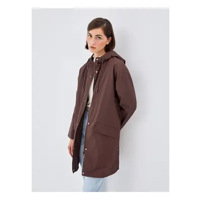 LC Waikiki Lcw Women's Hooded Plain Raincoat