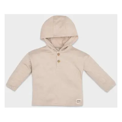 DEFACTO Baby Boy Hooded Label Printed Buttoned Sweatshirt