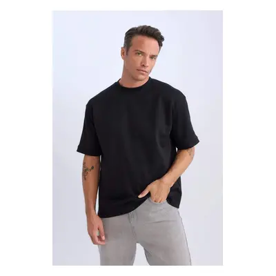 DEFACTO Oversize Wide Pattern Crew Neck Heavy Fabric Basic Plain Short Sleeve T-Shirt