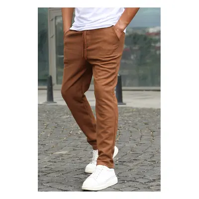 Madmext Brown Relaxed Fit Jogger Trousers