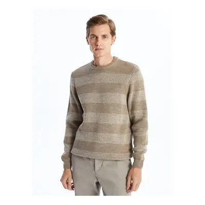 LC Waikiki Crew Neck Long Sleeve Striped Men's Knitwear Sweater