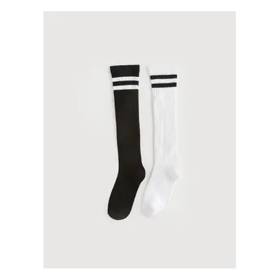 LC Waikiki Lw - Striped Girls Knee High Socks 2-Pack