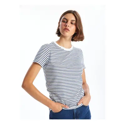 LC Waikiki LCW Crew Neck Striped Short Sleeve Women's T-Shirt