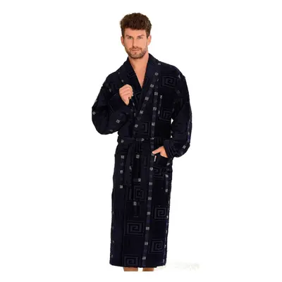 Bathrobe De Lafense M-2XL men's navy blue-greek