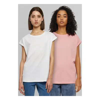 Dámské tričko Extended Shoulder Tee - 2ks - růžová+bílá