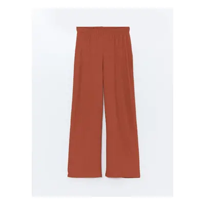 LC Waikiki Straight Wide Leg Women's Trousers with Elastic Waist