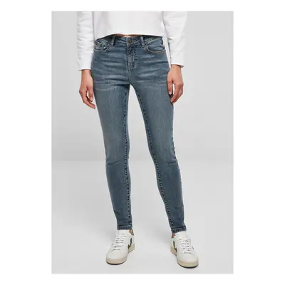 Dámské Skinny Jeans se středním pasem - modré