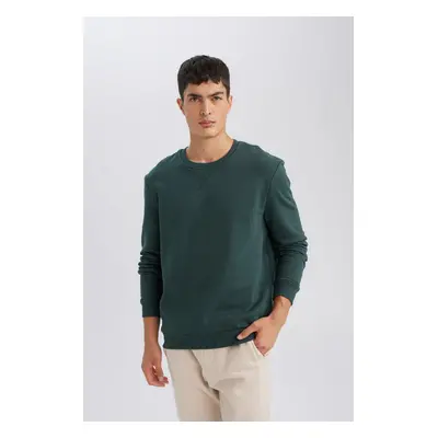 DEFACTO Regular Fit Crew Neck Thick Basic Plain Sweatshirt