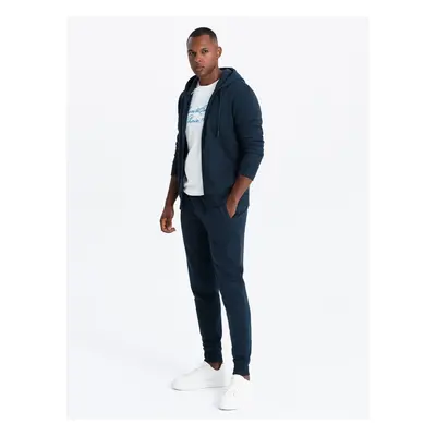 Ombre Men's BASIC cotton sweatshirt set unbuttoned sweatshirt + joggers