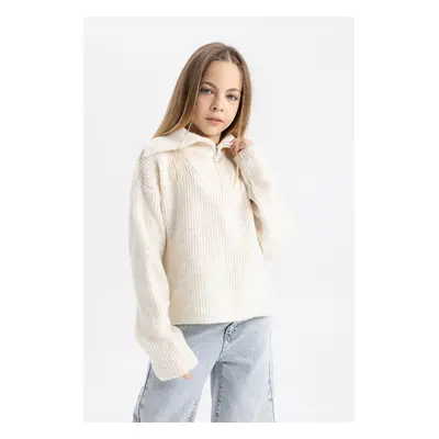 DEFACTO Girl Half Zipper Knitwear Sweater