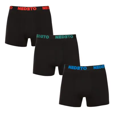 3PACK pánské boxerky Nedeto černé