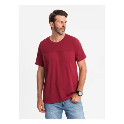 Ombre Men's cotton T-shirt with delicate embroidery - cream