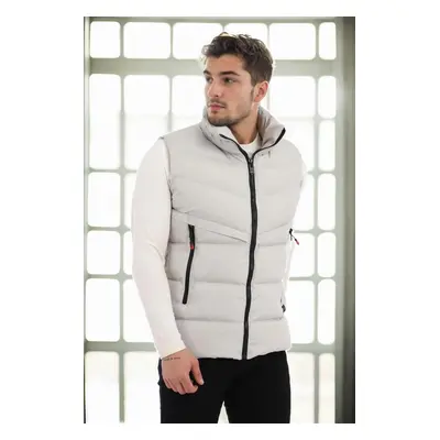 24672 Dewberry Long Zipper Pocket Mens Vest-GREY