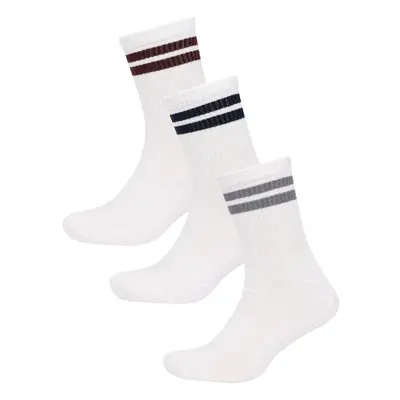 DEFACTO Men's Comfortable Elastic 3-Pack Cotton Terry Sports Socks