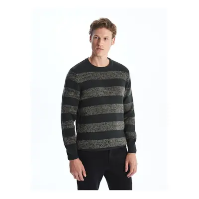 LC Waikiki Crew Neck Long Sleeve Striped Men's Knitwear Sweater