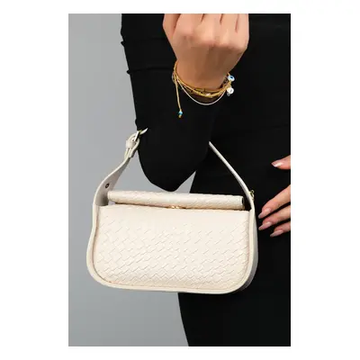 LuviShoes CEREMANY Beige Patterned Chain Clutch Bag