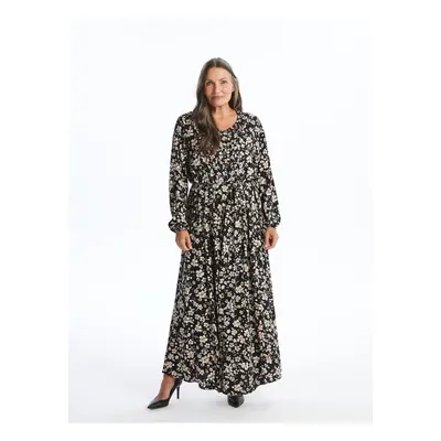 LC Waikiki Crew Neck Floral Long Sleeve Women's Dress