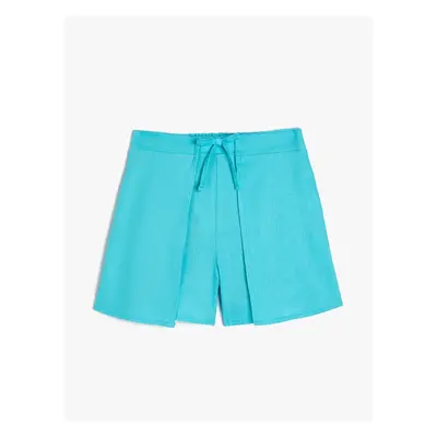 Koton Linen Shorts Skirt Elastic Waist