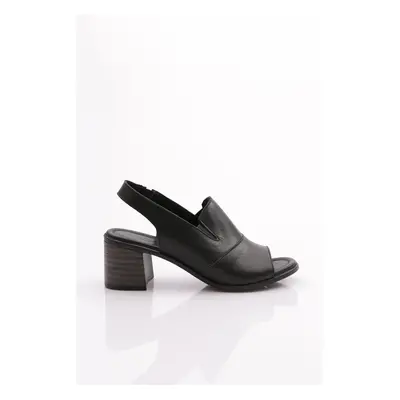 DGN Women's Sandals Genuine Leather Black