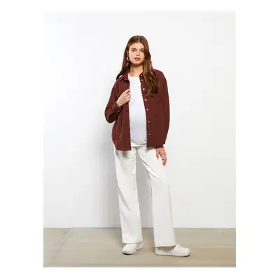 LC Waikiki LCWAIKIKI Maternity Plain Long Sleeve Velvet Maternity Shirt Jacket