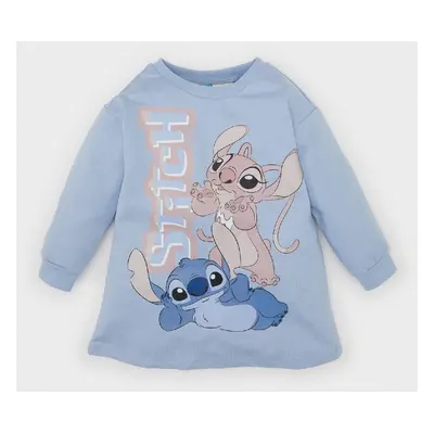 DEFACTO Baby Girl Disney Lilo & Stitch Crew Neck Long Sleeve Sweat Dress