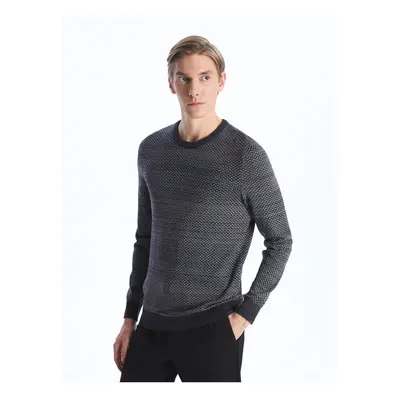 LC Waikiki Crew Neck Patterned Long Sleeve Men's Knitwear Sweater