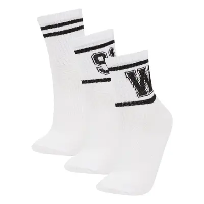 DEFACTO Women's 3-Pack Cotton Ankle Socks