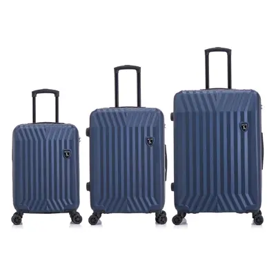 Semiline Unisex's 3-in-1 ABS Suitcases Set T5855-0 Navy Blue