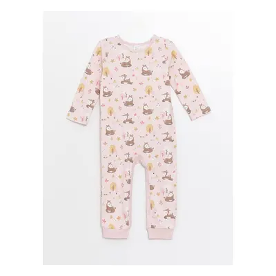 LC Waikiki Lcwk Crew Neck Long Sleeve Printed Baby Girl Jumpsuit