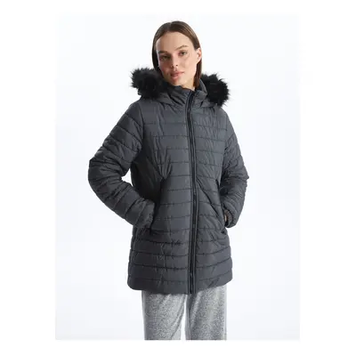 LC Waikiki Women's Hooded Plain Puffer Coat