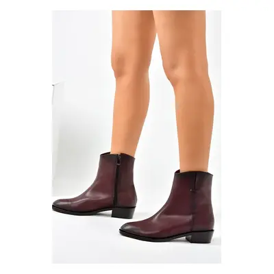 Fox Shoes Burgundy Women's Low Heel Daily Boots