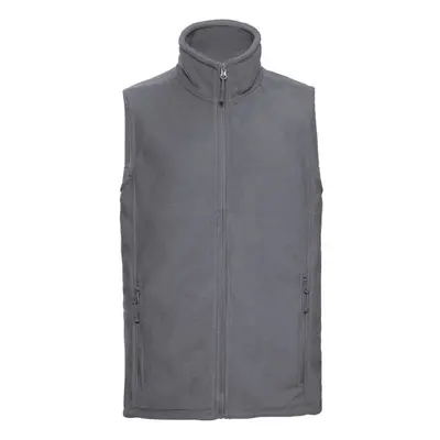 Men's grey fleece vest pill-free fleece Russell