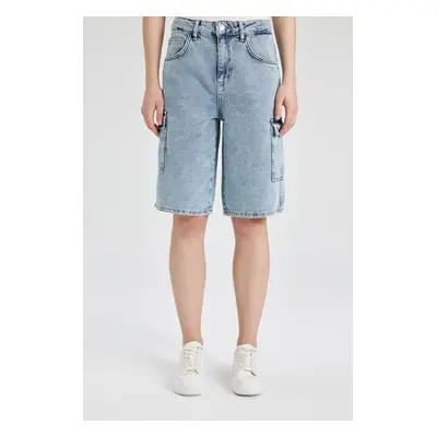 DEFACTO High Waist Jean Bermuda Shorts