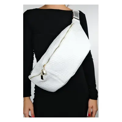 LuviShoes VENTA White Knit Women's Large Waist Bag