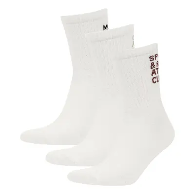 DEFACTO Men's Comfortable Elastic 3-Pack Cotton Ankle Socks